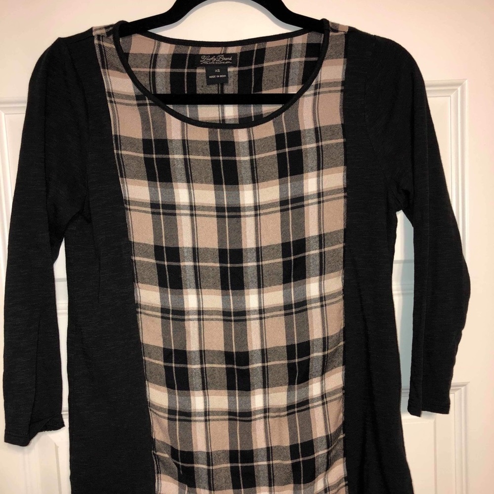 Lucky Brand Black Plaid Split Back - image 2